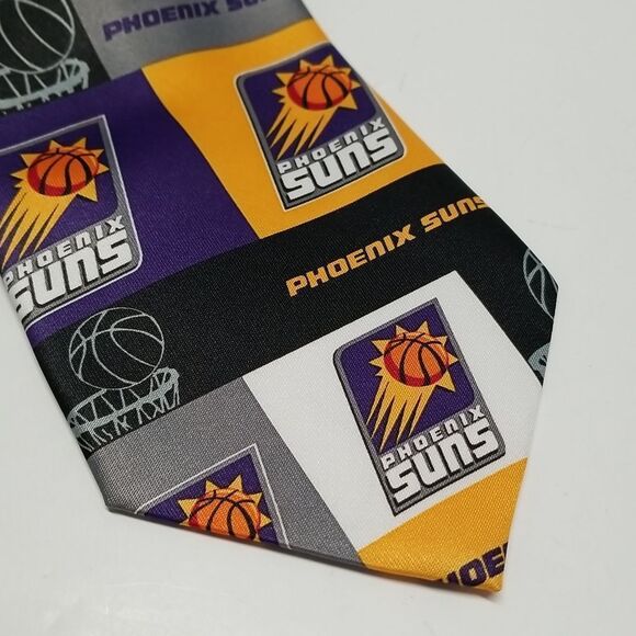 {Ralph Marlin} NBA Phoenix Suns Block & Play Men's Tie - Picture 3 of 7